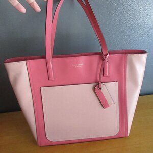 Kate Spade Lalena Tote Large 2-tone Pink Leather